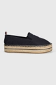 Εσπαντρίγιες Tommy Hilfiger TH EMBROIDERED CANVAS FLATFORM σκούρο μπλε