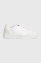 Kožené tenisky Tommy Hilfiger COURT SNEAKER MONOGRAM přírodní kůže bílá FW0FW07812