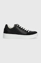 Kožne tenisice Tommy Hilfiger COURT SNEAKER MONOGRAM brušena koža crna FW0FW07812