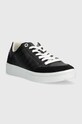 Кожаные кроссовки Tommy Hilfiger COURT SNEAKER MONOGRAM FW0FW07812 чёрный SS24