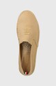 Espadrilky Tommy Hilfiger TH EMBROIDERED GOLD FLATFORM béžová FW0FW08061