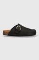 Alohas klapki nubukowe Travis S100347.01 czarny SS24