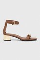 Dkny sandały skórzane Ella K1480996.BRN brązowy SS24