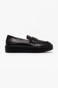 Кожаные мокасины Vanda Novak Kayla платформа чёрный Kayla.Deep.Black