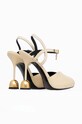 Obuwie Vanda Novak sandały skórzane Marilyn Marilyn.Ivory beżowy