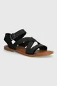 čierna Kožené sandále Toms Sloane Dámsky