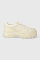 Desigual sneakersy skórzane Chunky ultralekkie beżowy 24SSKL01.1011