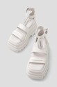 Naked Wolfe sandale de piele Dare Dare.White alb SS24