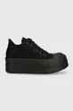 Πάνινα παπούτσια Rick Owens Woven Shoes Double Bumper Low Sneaks μαύρο