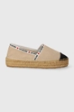 beżowy Love Moschino espadryle zamszowe Damski