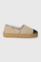 beżowy Love Moschino espadryle zamszowe Damski