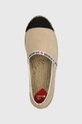 beżowy Love Moschino espadryle zamszowe