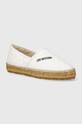 Love Moschino espadryle skórzane płaski biały JA10582G0IIE0100