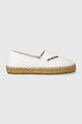 Love Moschino espadryle skórzane JA10582G0IIE0100 biały SS24