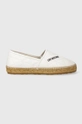 Usnjene espadrile Love Moschino bela