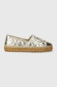 Kožené espadrilky Love Moschino JA10582G0IIF0900 zlatá SS24