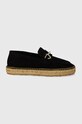 Semišové espadrilky Love Moschino semišová koža čierna JA10592G0IIG0000