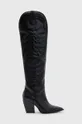 μαύρο Δερμάτινες καουμπόικες μπότες AllSaints ROXANNE Γυναικεία