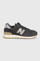 Semišové sneakers boty New Balance WL574XE2 šedá
