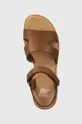 brązowy Sorel sandały skórzane ELLA III ANKLE STRAP