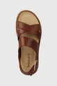 maroon Timberland leather sandals Clairemont Way