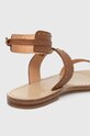 Încălțăminte Twinset sandale de piele 241TCT050.00057 maro