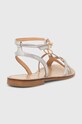 Twinset sandały skórzane 241TCT122.00995 srebrny SS24
