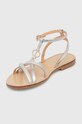 Obuwie Twinset sandały skórzane 241TCT122.00995 srebrny
