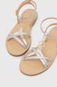 Twinset sandały skórzane srebrny 241TCT122.00995