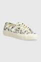 Πάνινα παπούτσια Superga 2750 SKETCHED FLOWERS φλατ μπεζ S6122NW