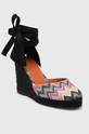 Missoni espadryle Eva 80 koturn czarny M25.001
