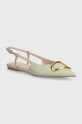 Coccinelle balerini de piele piele verde QSD.21.02.01.G24