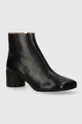 черен Кожени боти MM6 Maison Margiela Ankle Boots Жіночий