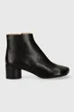 Kožené kotníkové boty MM6 Maison Margiela Ankle Boots černá