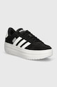 Замшеві кросівки adidas Vl Court імітація лицьової шкіри чорний IH9995