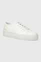 Kožené tenisky Common Projects Tournament Low Super in Leather plochá biela 4017.0506