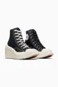 Πάνινα παπούτσια Converse Chuck 70 De Luxe Wedge μαύρο