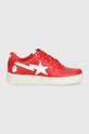 A Bathing Ape sneakers din piele Bape Sta #3 L 1J80291052 rosu SS24