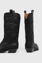 GANNI scarpe da cowboy Mid Shaft Embroidered Western Boot nero S2824