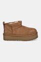 UGG śniegowce zamszowe dziecięce CLASSIC ULTRA MINI PLATFORM 1157791K brązowy AA00