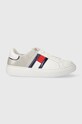 Дитячі кросівки Tommy Hilfiger імітація лицьової шкіри білий T3A9.33201.35.39