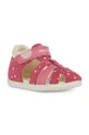 розовый Детские кожаные сандалии Geox SANDAL MACCHIA Для девочек