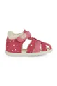 Дитячі шкіряні сандалі Geox SANDAL MACCHIA рожевий