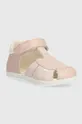 Дитячі шкіряні сандалі Geox SANDAL MACCHIA рожевий
