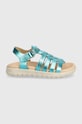 Geox sandały skórzane dziecięce SANDAL SOLEIMA J35GSB.000CF.24.27 turkusowy SS25