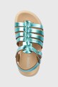 Geox sandały skórzane dziecięce SANDAL SOLEIMA turkusowy J35GSB.000CF.24.27