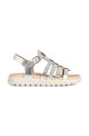 Geox sandały skórzane dziecięce SANDAL SOLEIMA J35GSB.000CF.24.27 srebrny SS25