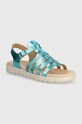 Geox sandale din piele pentru copii SANDAL SOLEIMA turcoaz J35GSB.000CF.36.39