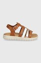 Geox sandale din piele pentru copii SANDAL SOLEIMA J35GSB.043CF.24.27 maro SS24