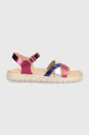 Otroški usnjeni sandali Geox SANDAL SOLEIMA vijolična